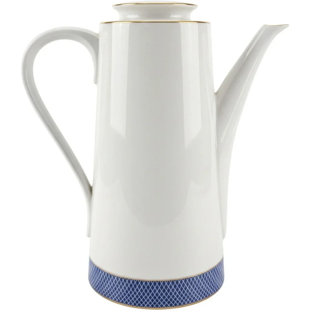 Block Spal Portugal Blue Skies Coffee Pot Mary Lou Goertzen Porcelain Gold Trim